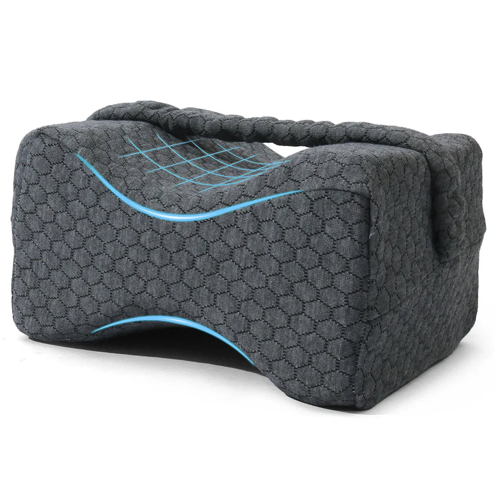 Orthopedic Knee Pillow with Strap – For Side Sleepers, Hip & Back Pain Relief
